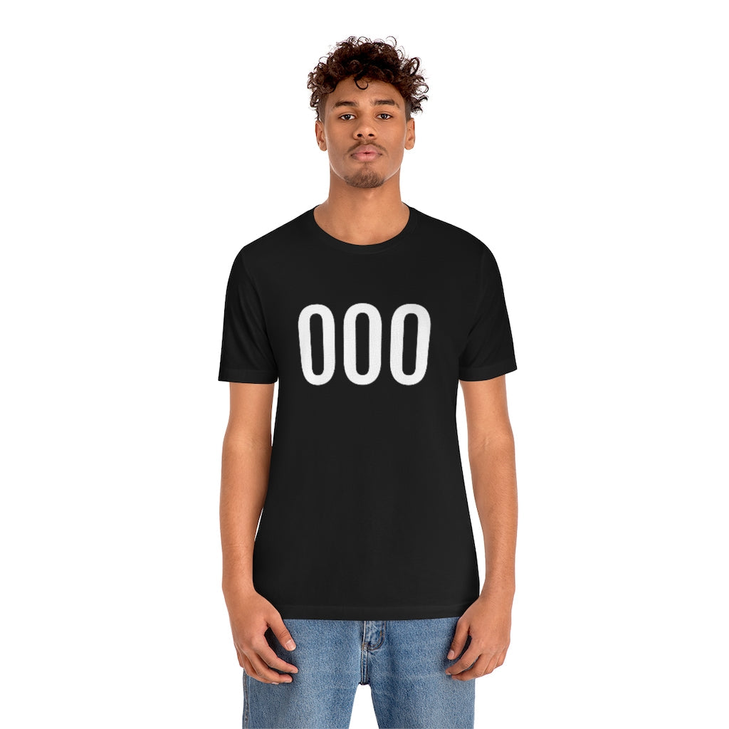 T-Shirt 000 Numbered Tee Shirt with Numbers On Them for Numbered T-Shirt Outfit Petrova Designs