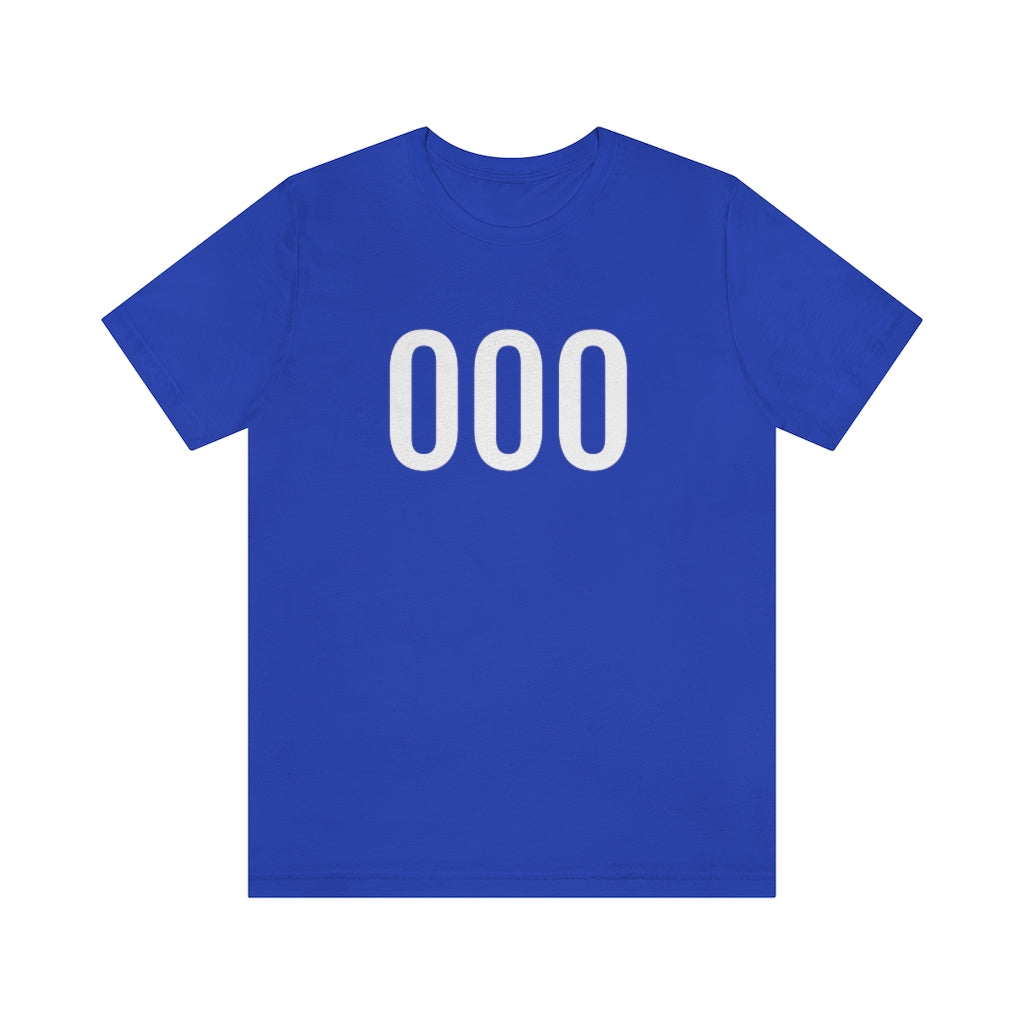 True Royal T-Shirt 000 Numbered Tee Shirt with Numbers On Them for Numbered T-Shirt Outfit Petrova Designs