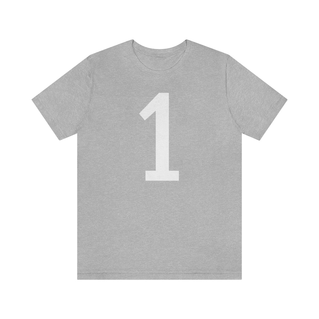 Athletic Heather T-Shirt 1 Tee Shirt with Numbers On Them for Numbered T-Shirt Outfit Numerology Aesthetic Petrova Designs