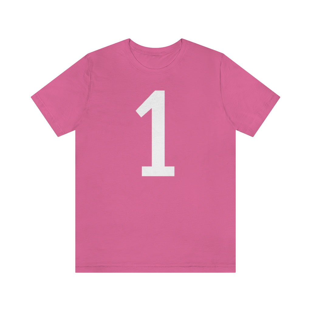 Charity Pink T-Shirt 1 Tee Shirt with Numbers On Them for Numbered T-Shirt Outfit Numerology Aesthetic Petrova Designs