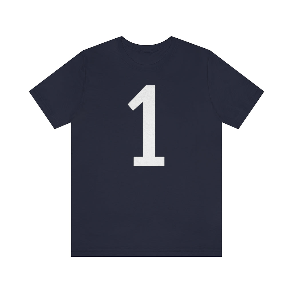 Navy T-Shirt 1 Tee Shirt with Numbers On Them for Numbered T-Shirt Outfit Numerology Aesthetic Petrova Designs