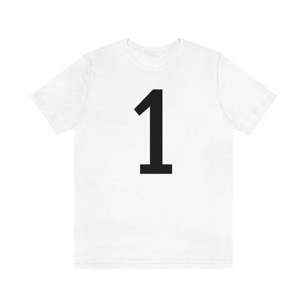 White T-Shirt 1 Tee Shirt with Numbers On Them for Numbered T-Shirt Outfit Numerology Aesthetic Petrova Designs