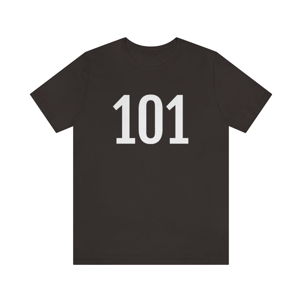 Brown T-Shirt 101 T-Shirt Angel Number Tee Shirt with Numbers On Them for Numbered Outfit Petrova Designs