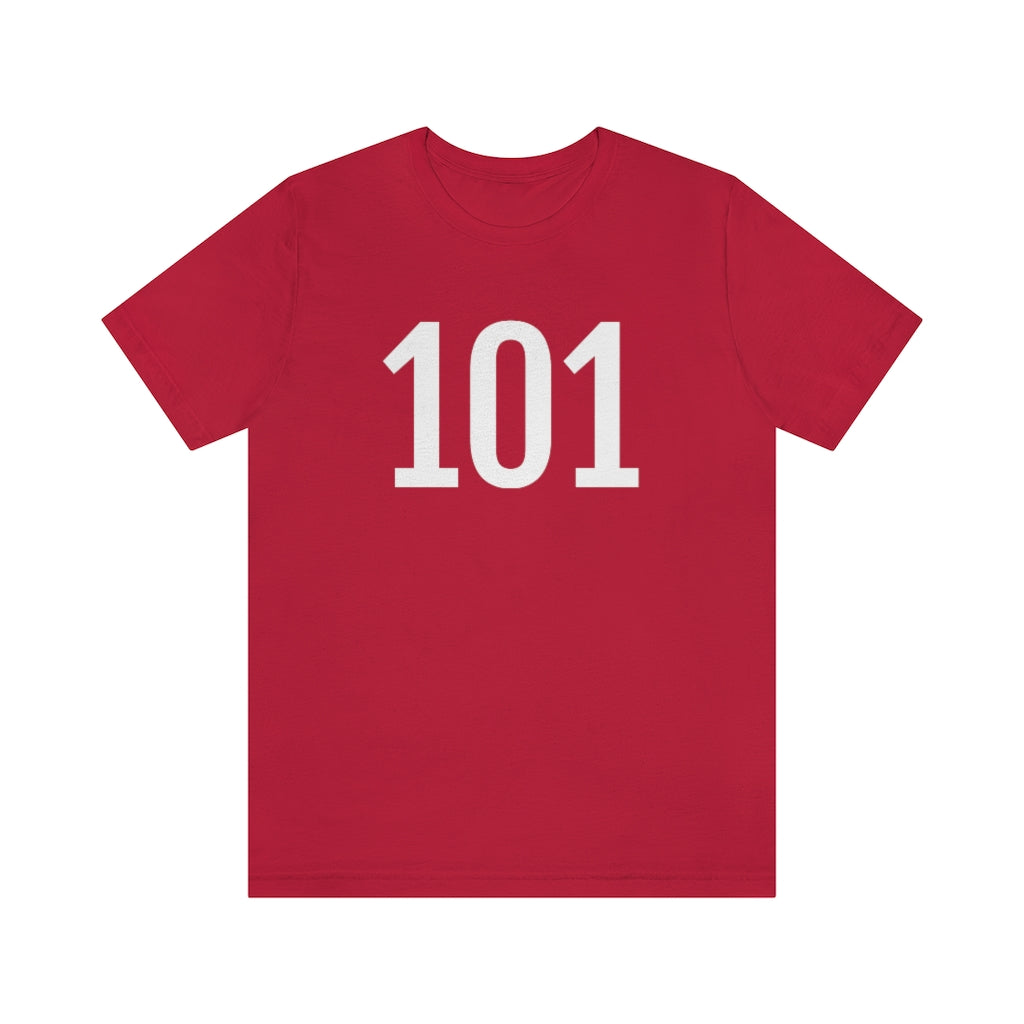 Red T-Shirt 101 T-Shirt Angel Number Tee Shirt with Numbers On Them for Numbered Outfit Petrova Designs