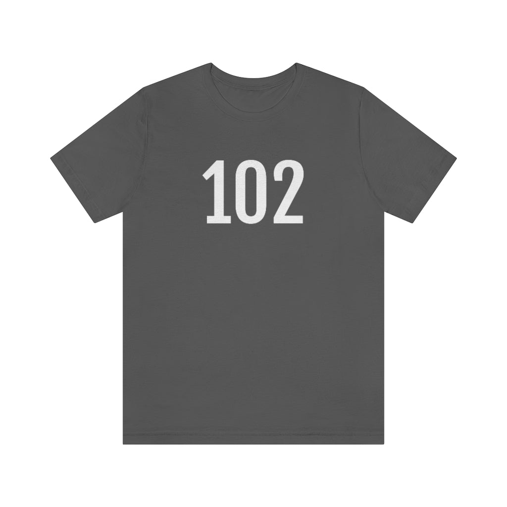 Asphalt T-Shirt 102 Tee Shirt with Numbers On Them for Numbered T-Shirt Outfit Numerology Aesthetic Petrova Designs