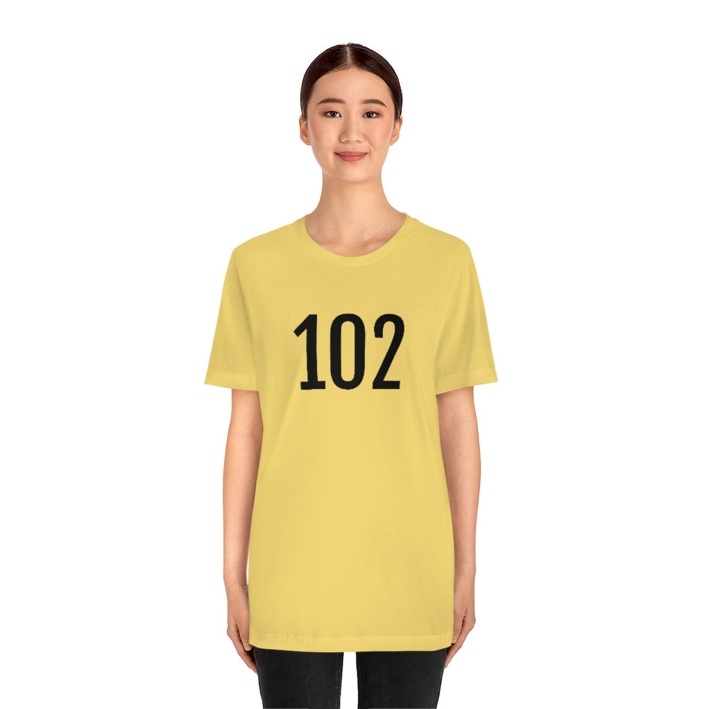 T-Shirt 102 Tee Shirt with Numbers On Them for Numbered T-Shirt Outfit Numerology Aesthetic Petrova Designs