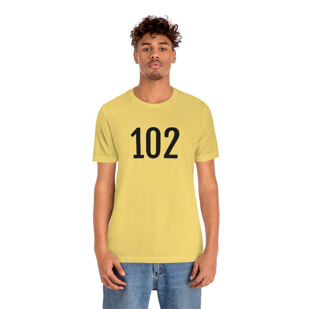 T-Shirt 102 Tee Shirt with Numbers On Them for Numbered T-Shirt Outfit Numerology Aesthetic Petrova Designs