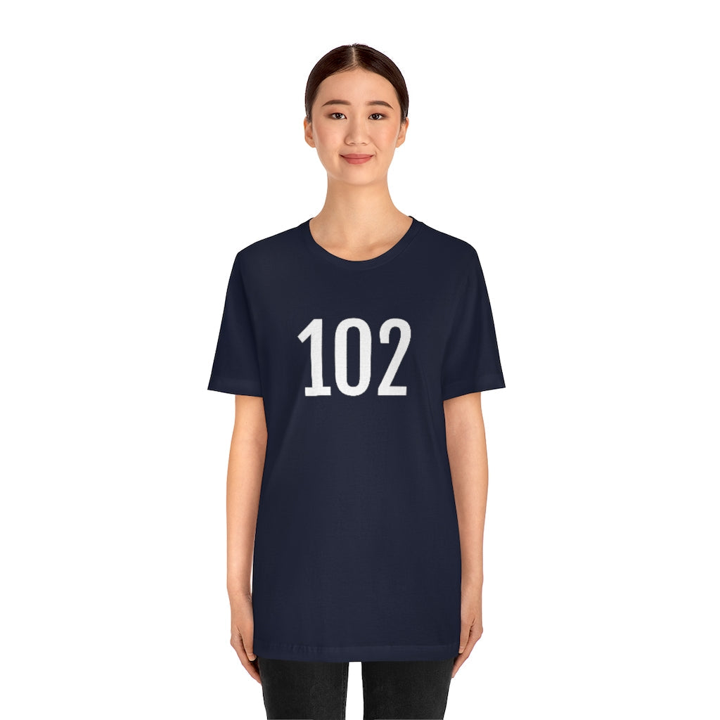 T-Shirt 102 Tee Shirt with Numbers On Them for Numbered T-Shirt Outfit Numerology Aesthetic Petrova Designs