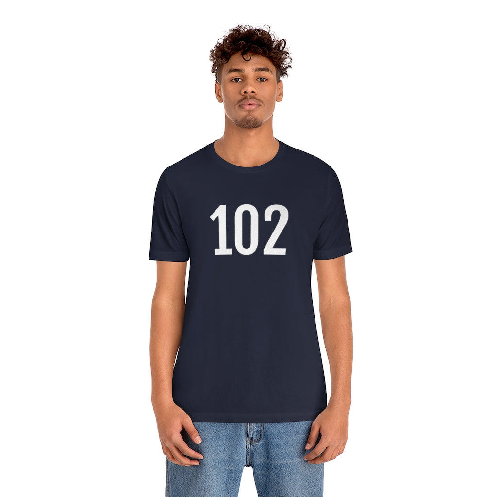 T-Shirt 102 Tee Shirt with Numbers On Them for Numbered T-Shirt Outfit Numerology Aesthetic Petrova Designs