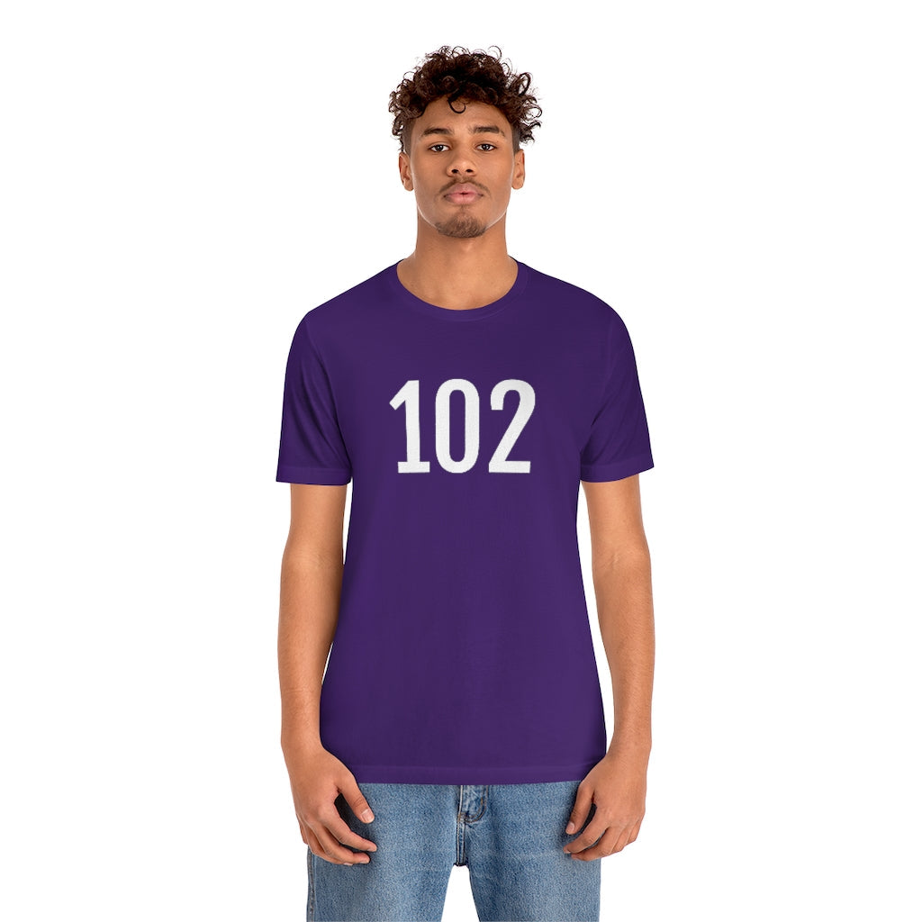 T-Shirt 102 Tee Shirt with Numbers On Them for Numbered T-Shirt Outfit Numerology Aesthetic Petrova Designs