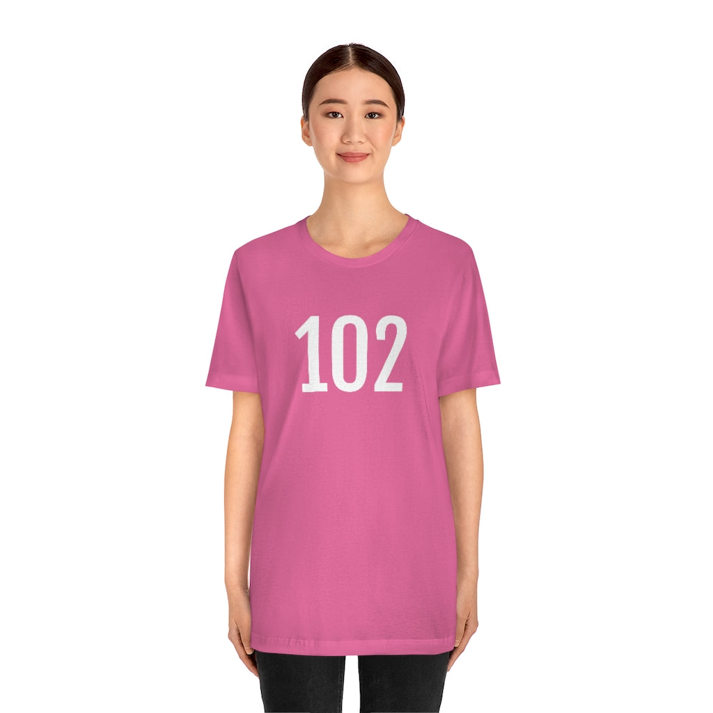 T-Shirt 102 Tee Shirt with Numbers On Them for Numbered T-Shirt Outfit Numerology Aesthetic Petrova Designs