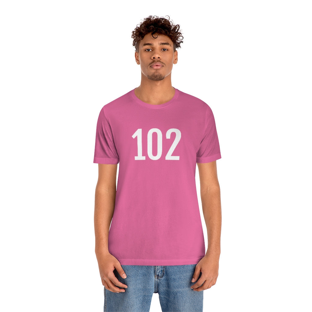 T-Shirt 102 Tee Shirt with Numbers On Them for Numbered T-Shirt Outfit Numerology Aesthetic Petrova Designs