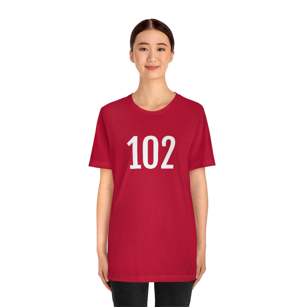 T-Shirt 102 Tee Shirt with Numbers On Them for Numbered T-Shirt Outfit Numerology Aesthetic Petrova Designs