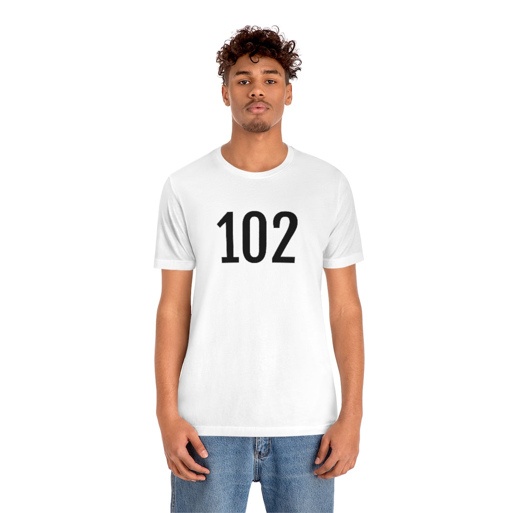 T-Shirt 102 Tee Shirt with Numbers On Them for Numbered T-Shirt Outfit Numerology Aesthetic Petrova Designs