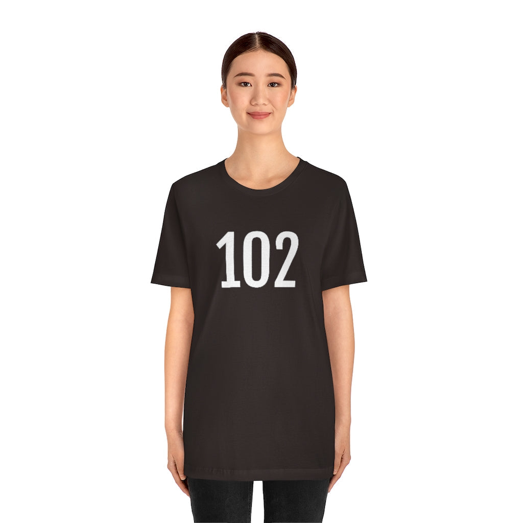 T-Shirt 102 Tee Shirt with Numbers On Them for Numbered T-Shirt Outfit Numerology Aesthetic Petrova Designs