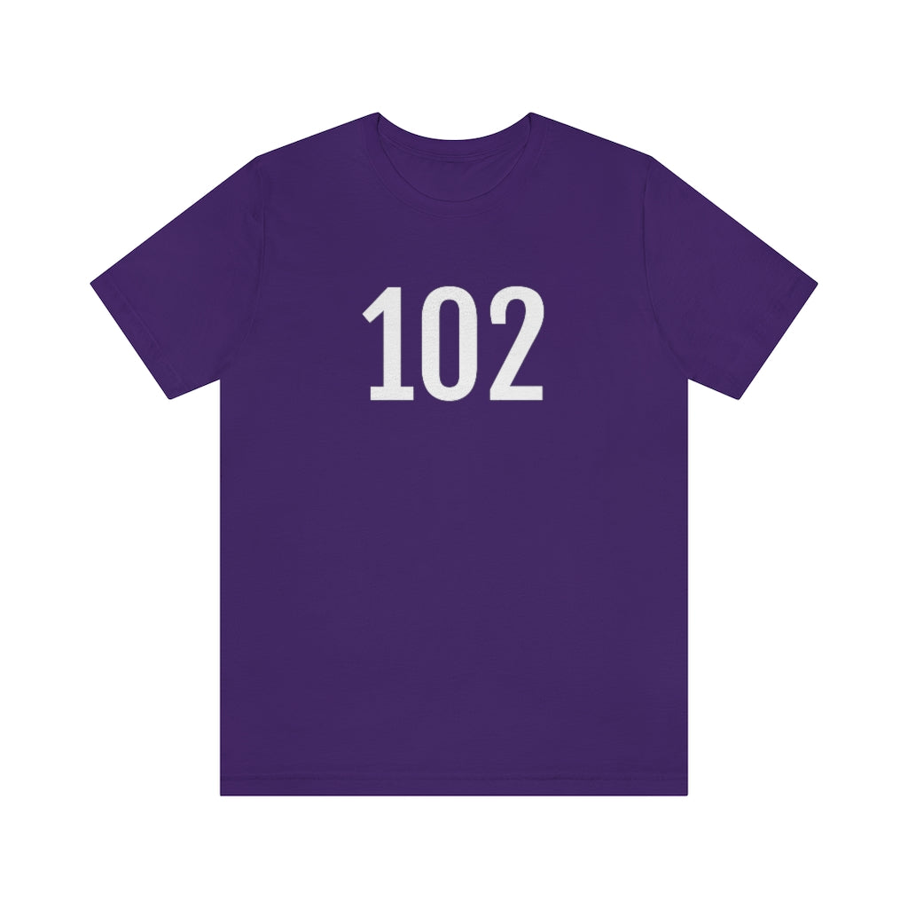 Team Purple T-Shirt 102 Tee Shirt with Numbers On Them for Numbered T-Shirt Outfit Numerology Aesthetic Petrova Designs