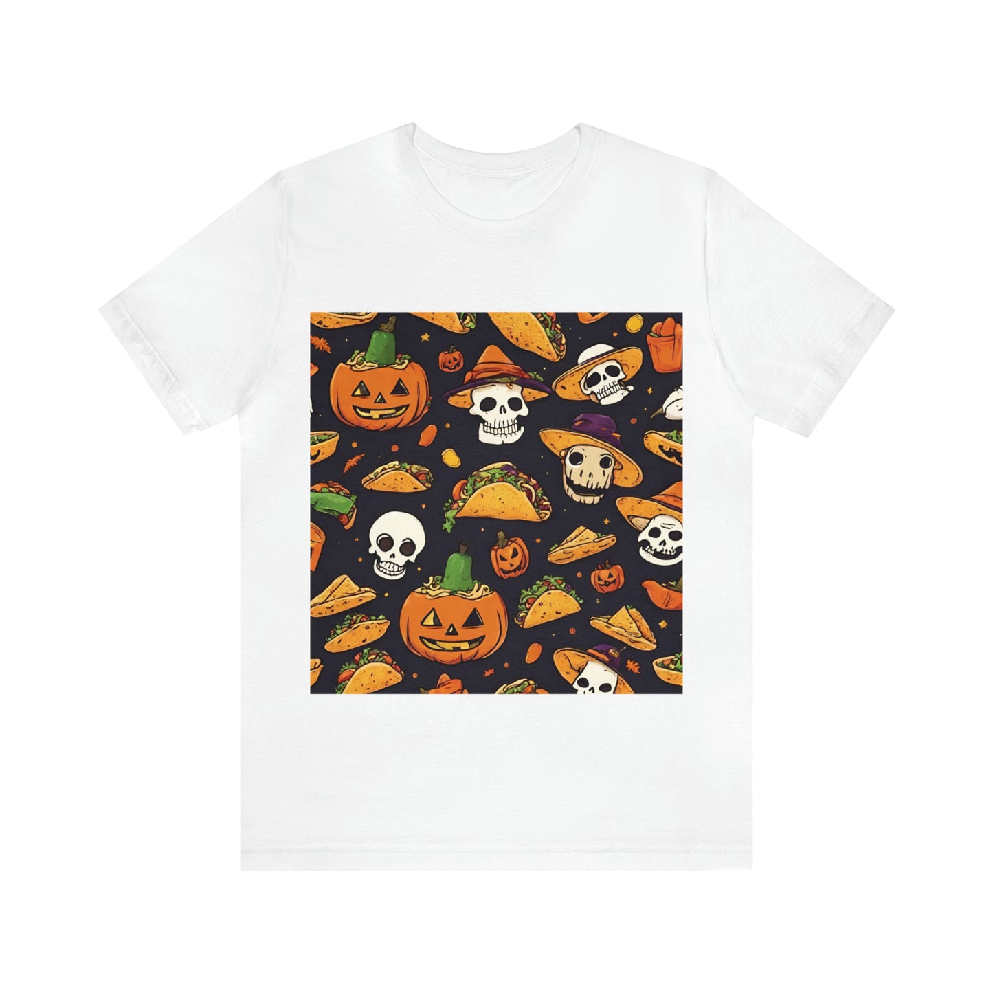 Tacos And Halloween T-Shirt | Halloween Gift Ideas White T-Shirt Petrova Designs