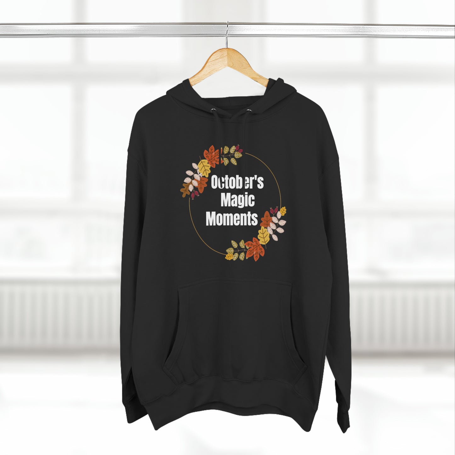 October Autumn Hoodie | Fall Season Lover Sweatshirt Black Hoodie Petrova Designs