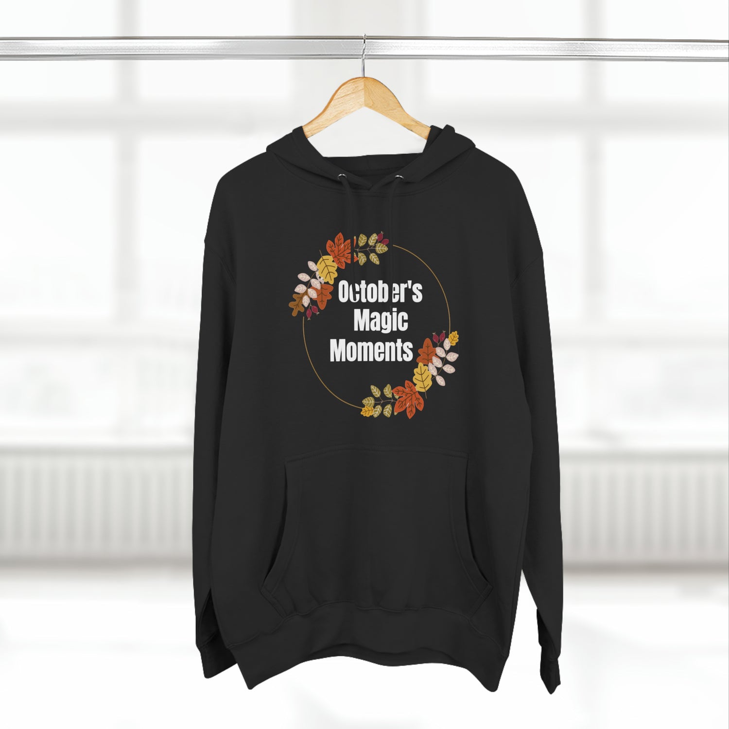 Black Hoodie October Autumn Hoodie | Fall Season Lover Sweatshirt Petrova Designs