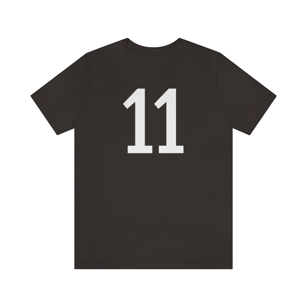 Brown T-Shirt 11 Numbered T Shirt with Number On Them for Numerological Black Tshirt Outfit Petrova Designs