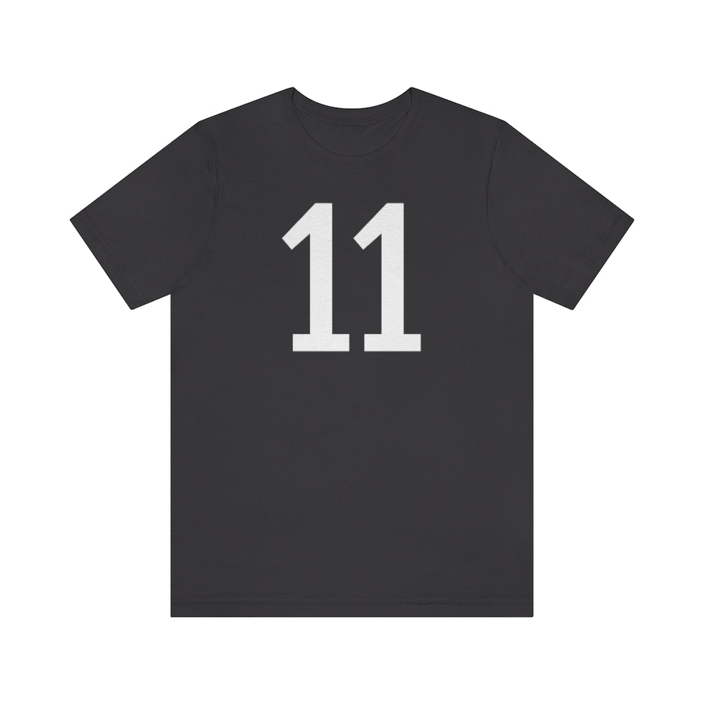 Dark Grey T-Shirt 11 Numbered T Shirt with Number On Them for Numerological Black Tshirt Outfit Petrova Designs