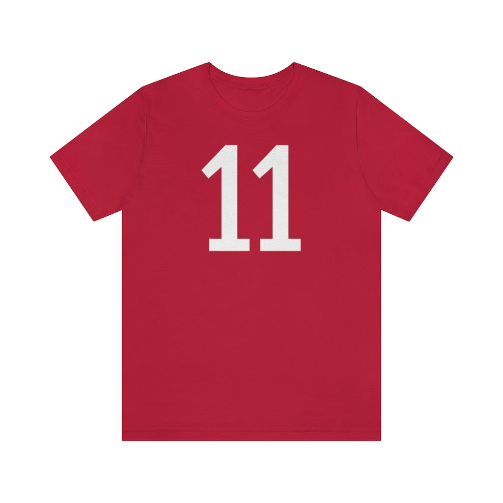 Red T-Shirt 11 Numbered T Shirt with Number On Them for Numerological Black Tshirt Outfit Petrova Designs