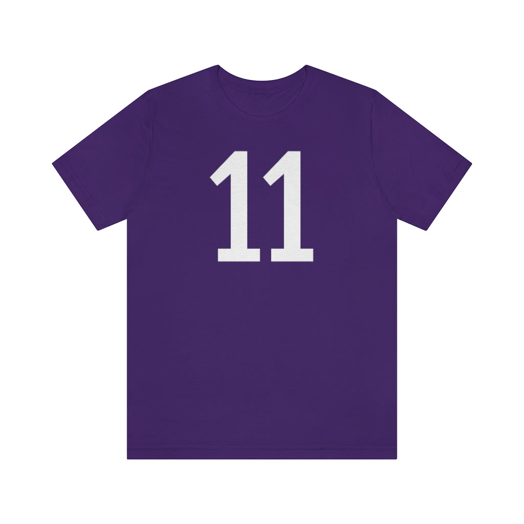 Team Purple T-Shirt 11 Numbered T Shirt with Number On Them for Numerological Black Tshirt Outfit Petrova Designs