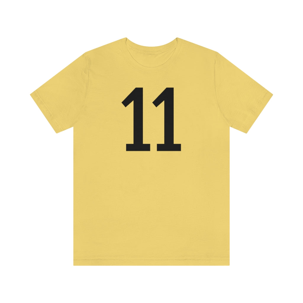 Yellow T-Shirt 11 Numbered T Shirt with Number On Them for Numerological Black Tshirt Outfit Petrova Designs