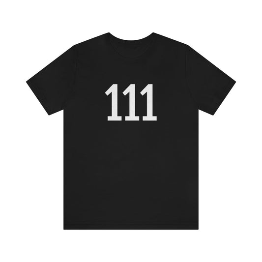 Black T-Shirt 111 T-Shirt Angel Number Tee Shirt with Numbers On Them for Numbered Outfit Petrova Designs