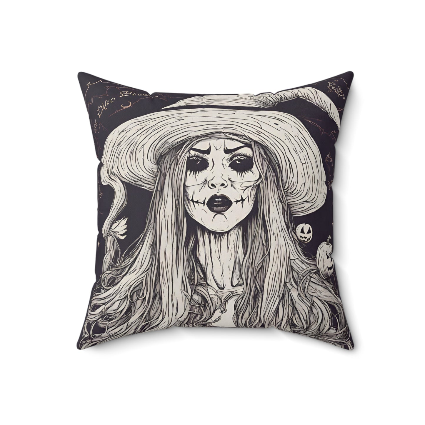 Witch Throw Pillow | Halloween Home Décor 18" × 18" Home Decor Petrova Designs