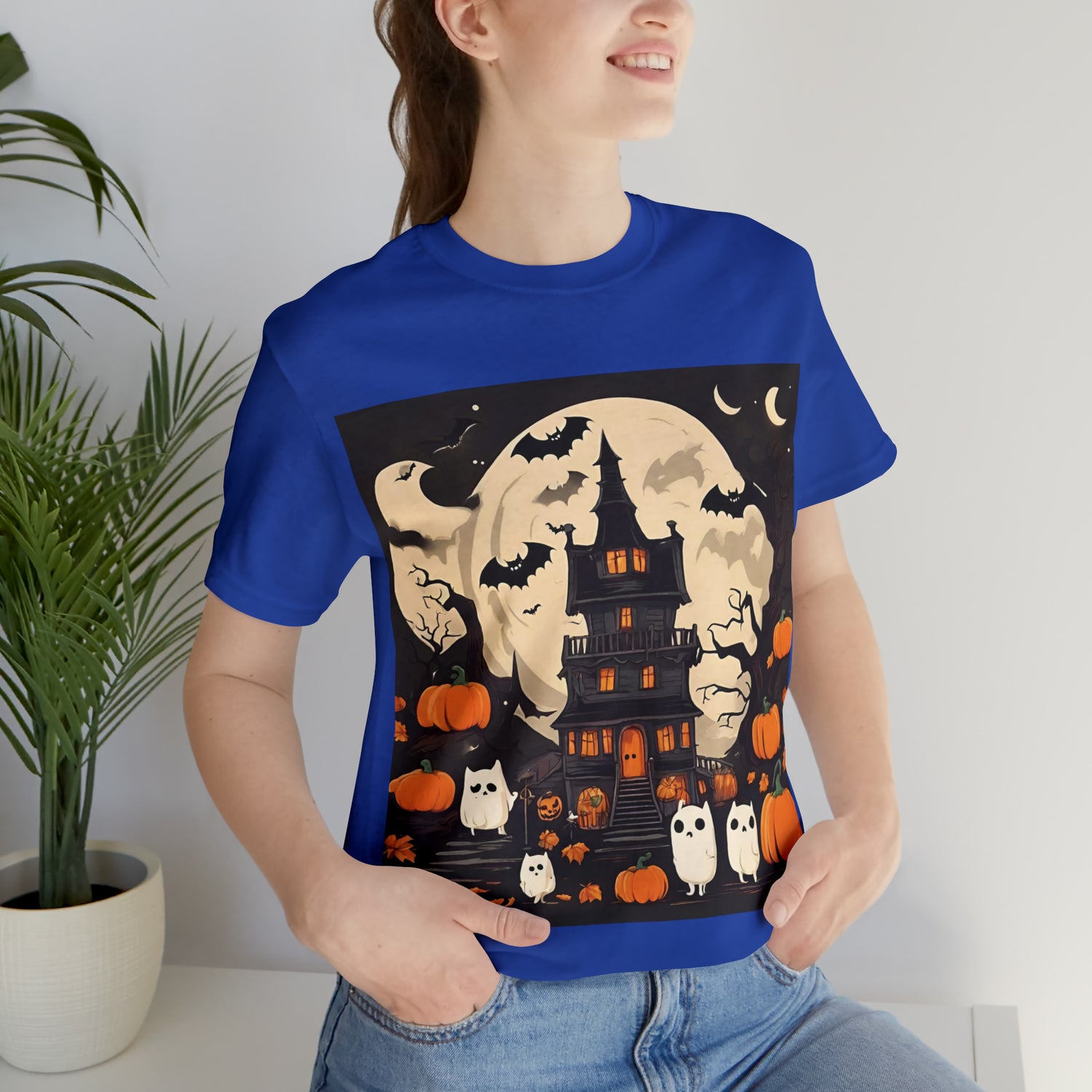 Halloween T-Shirt With Scary House | Halloween Gift Ideas T-Shirt Petrova Designs