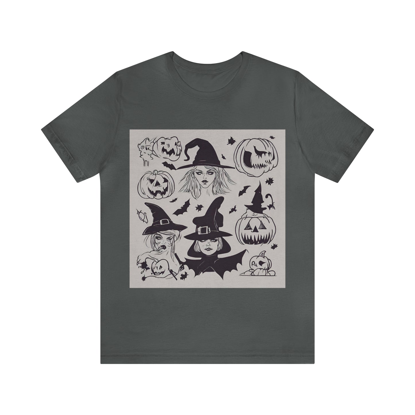 Halloween T-Shirt with Witches | Halloween Gift Ideas Asphalt T-Shirt Petrova Designs