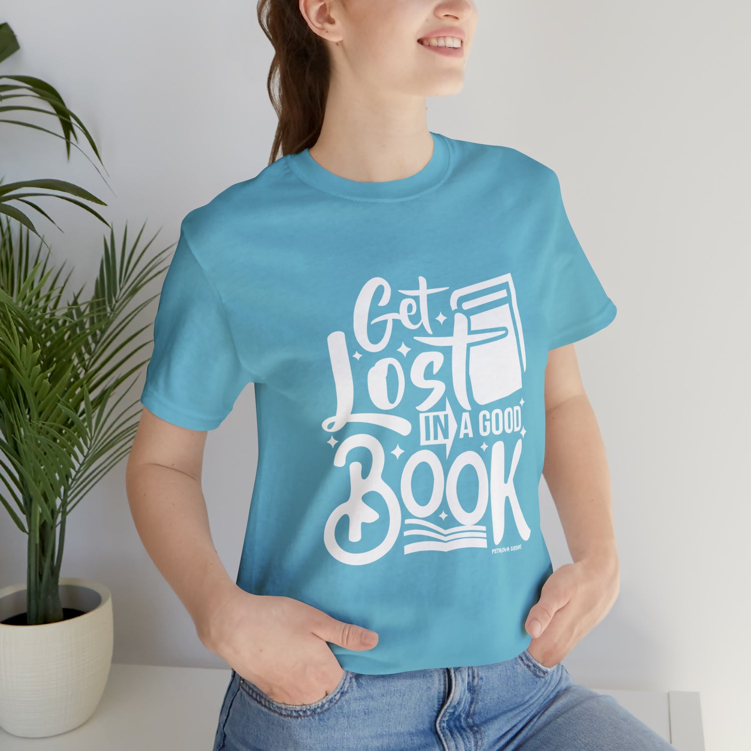 Turquoise T-Shirt Tshirt Design Gift for Friend and Family Short Sleeved Shirt Petrova Designs