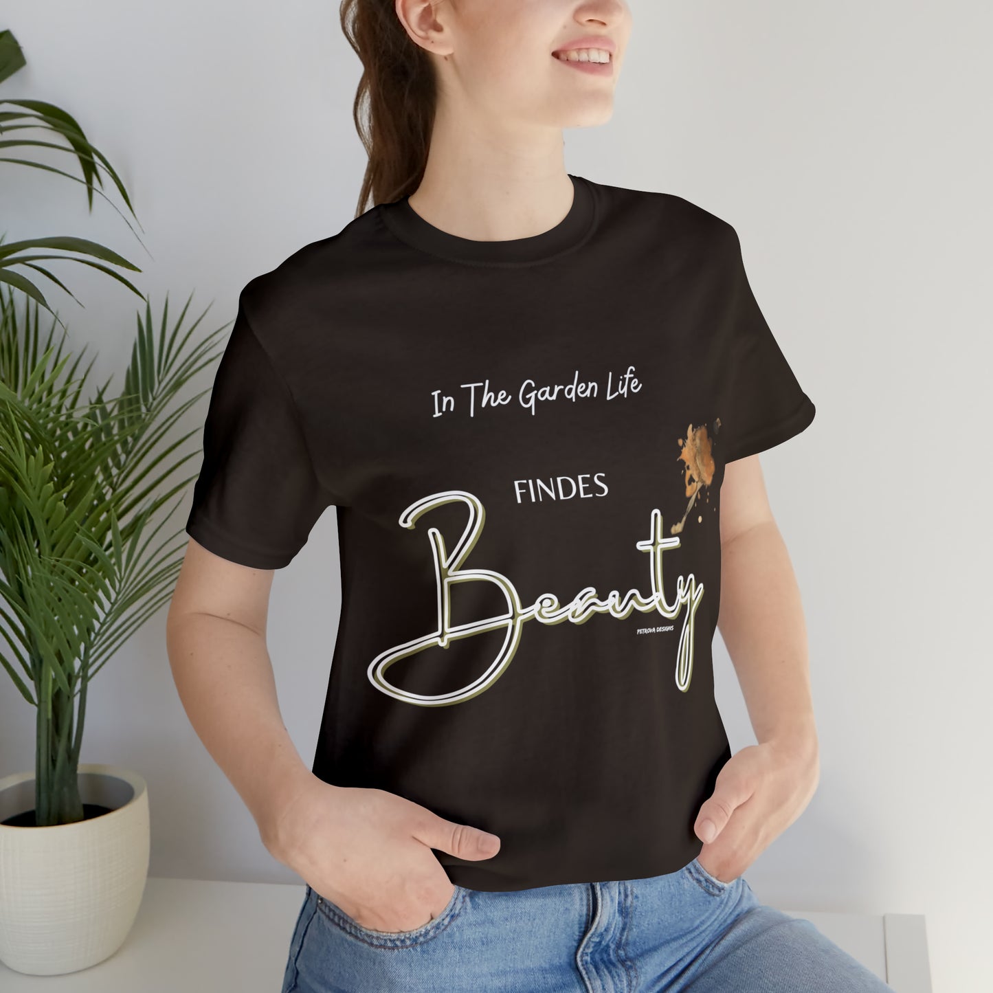 Brown T-Shirt Tshirt Design Gift for Friend and Family Short Sleeved Shirt Petrova Designs