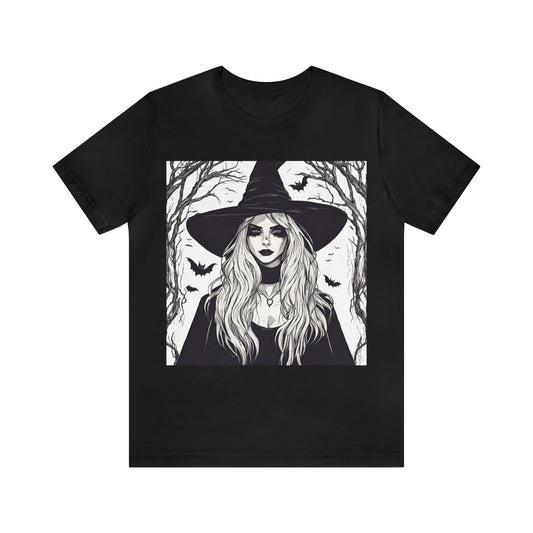 Halloween Beautiful Witch T-Shirt | Halloween Gift Ideas Black T-Shirt Petrova Designs