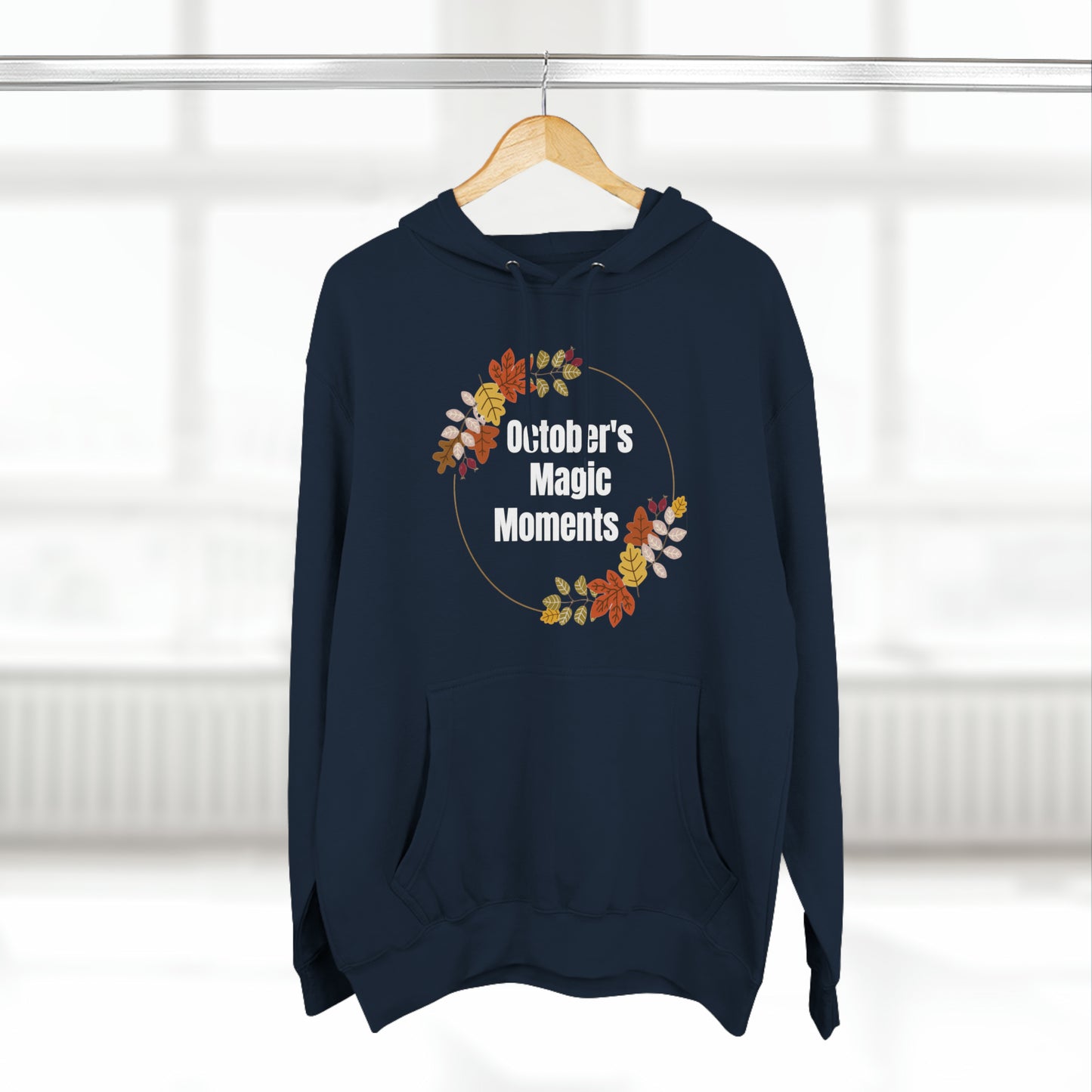 October Autumn Hoodie | Fall Season Lover Sweatshirt Navy Hoodie Petrova Designs