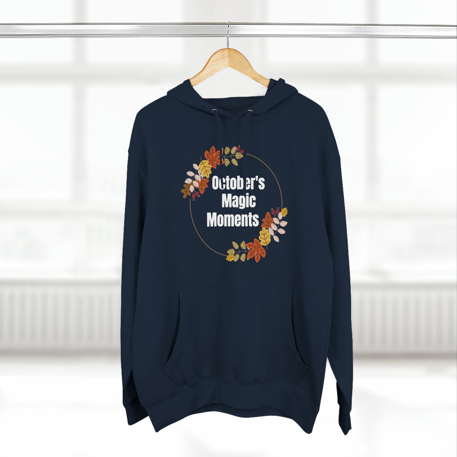 Navy Hoodie October Autumn Hoodie | Fall Season Lover Sweatshirt Petrova Designs