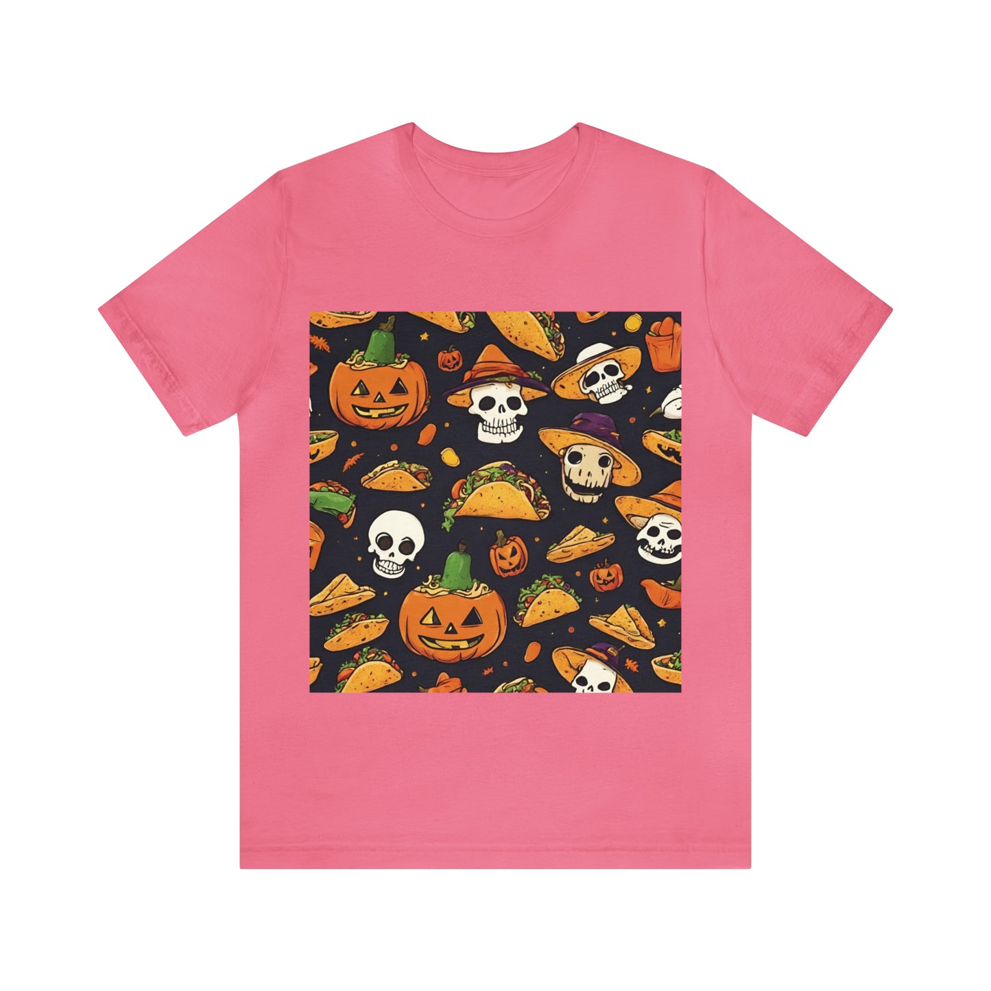 Tacos And Halloween T-Shirt | Halloween Gift Ideas Charity Pink T-Shirt Petrova Designs