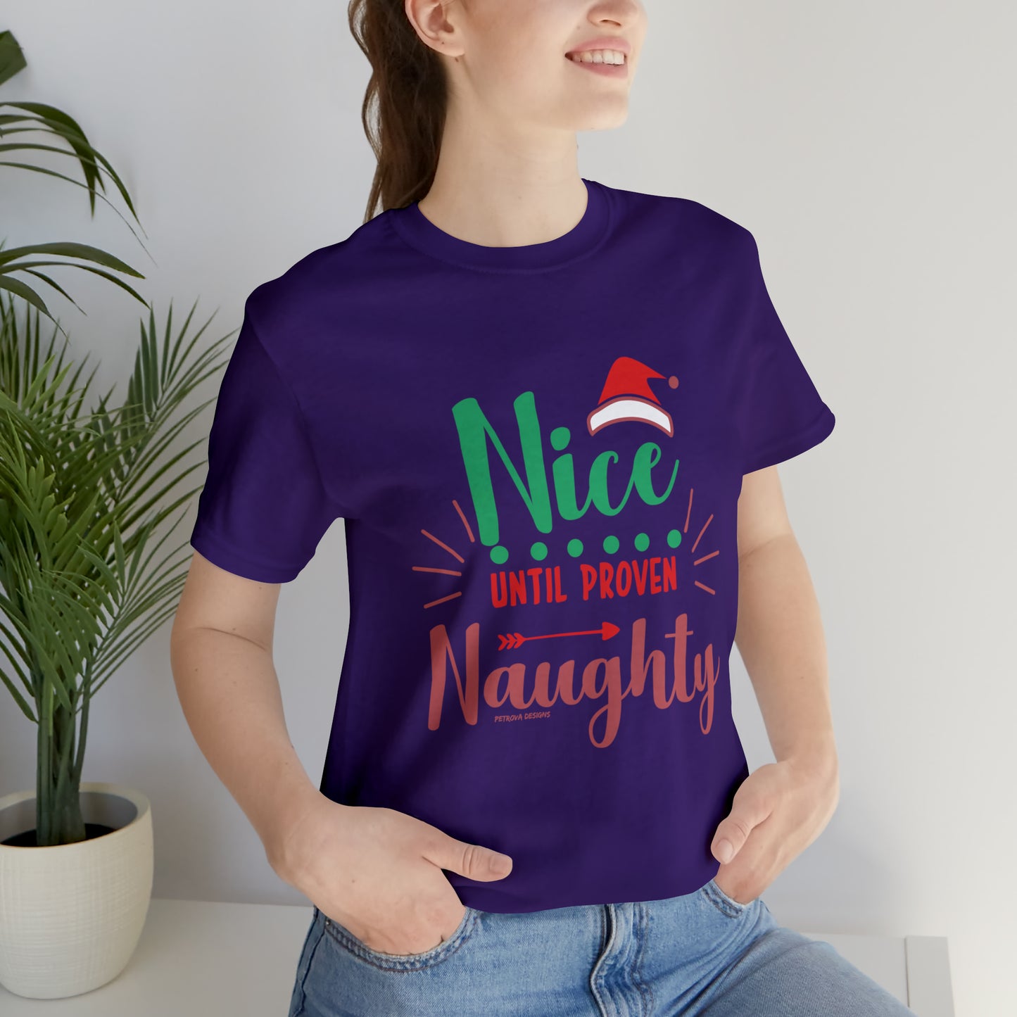 Funny Christmas T-Shirt | Xmas Naughty Tee Team Purple T-Shirt Petrova Designs