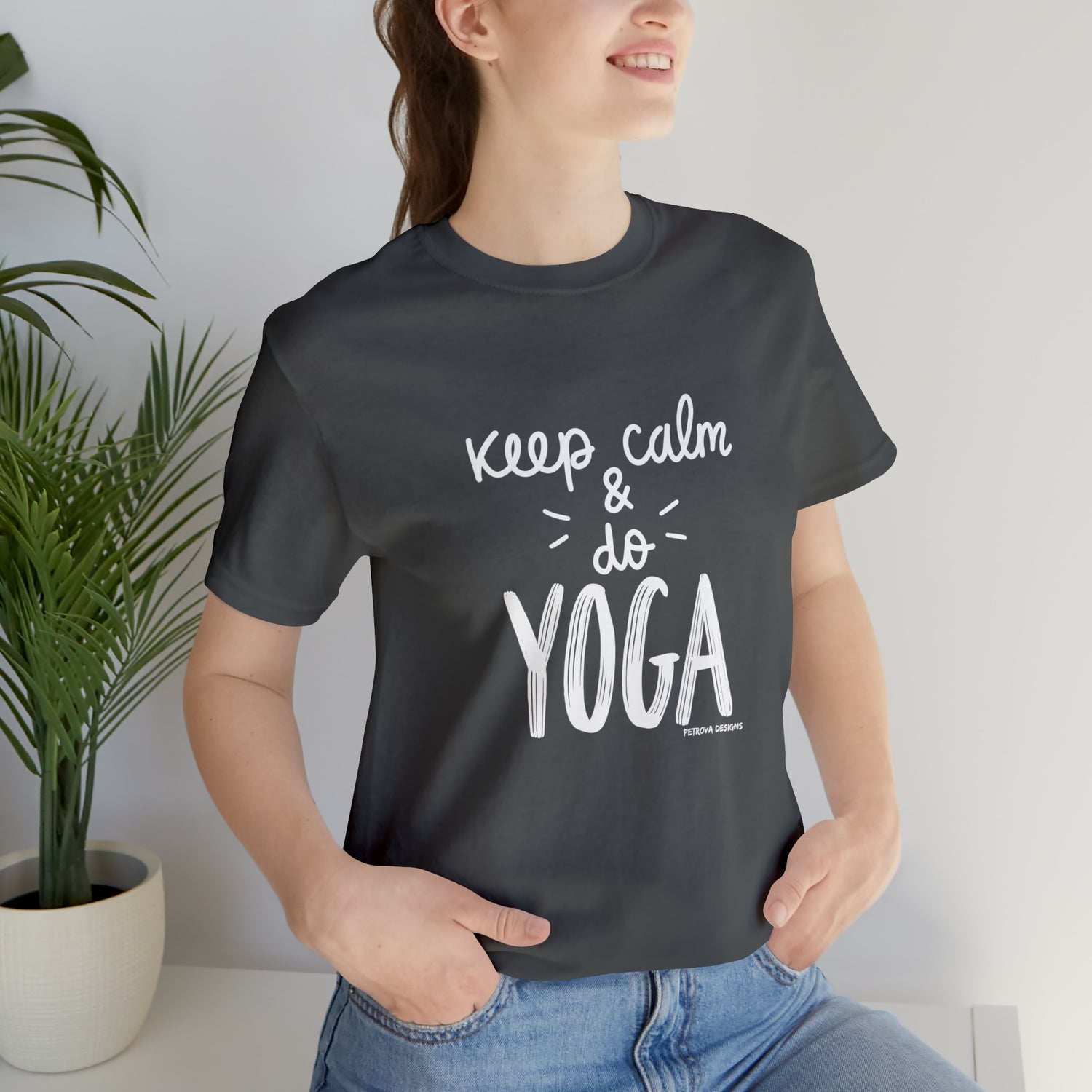 Yoga Theme T-Shirt | For Yoga Lovers Asphalt T-Shirt Petrova Designs