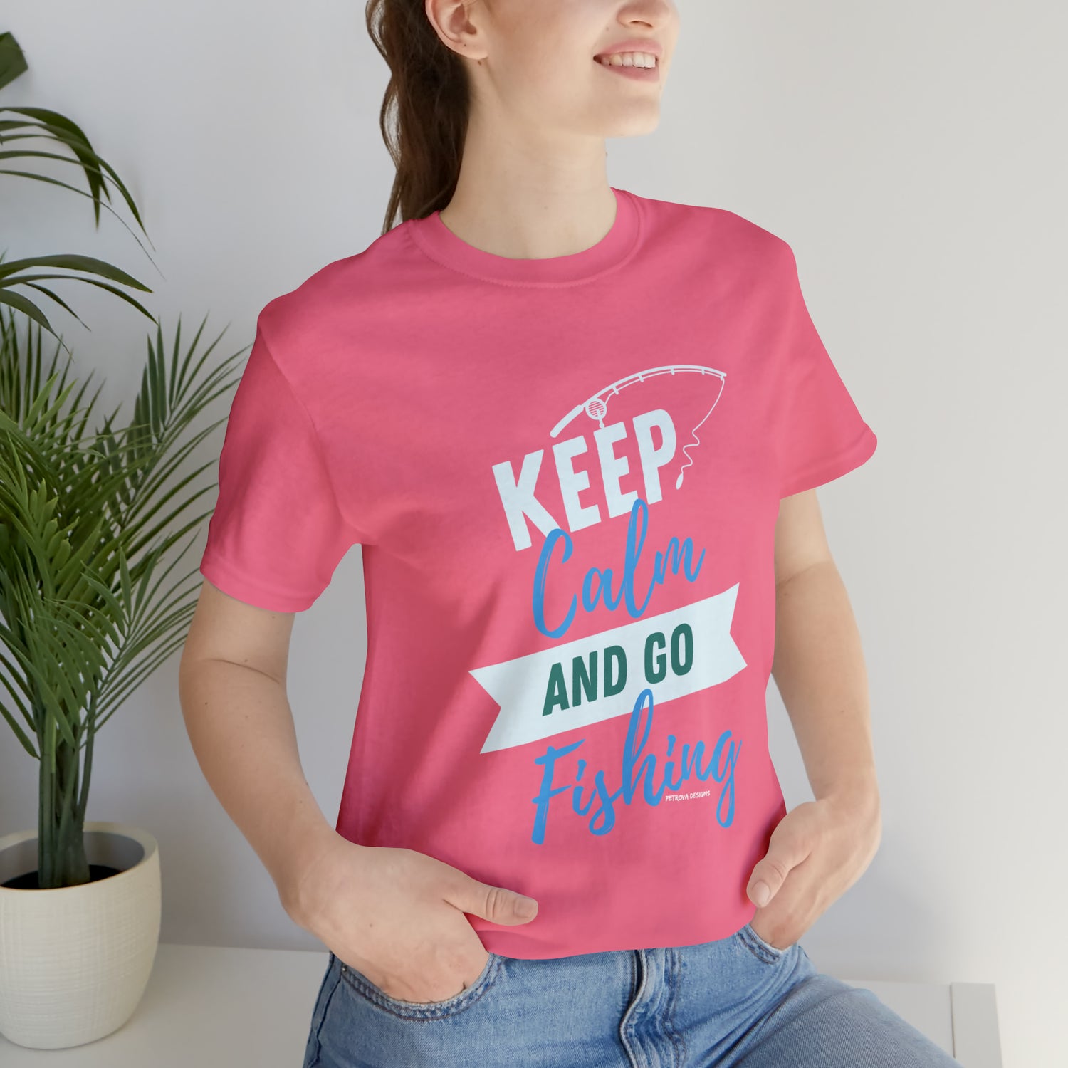 Fishing Hobby T-Shirt | Fishing Lover Gift Idea Charity Pink T-Shirt Petrova Designs