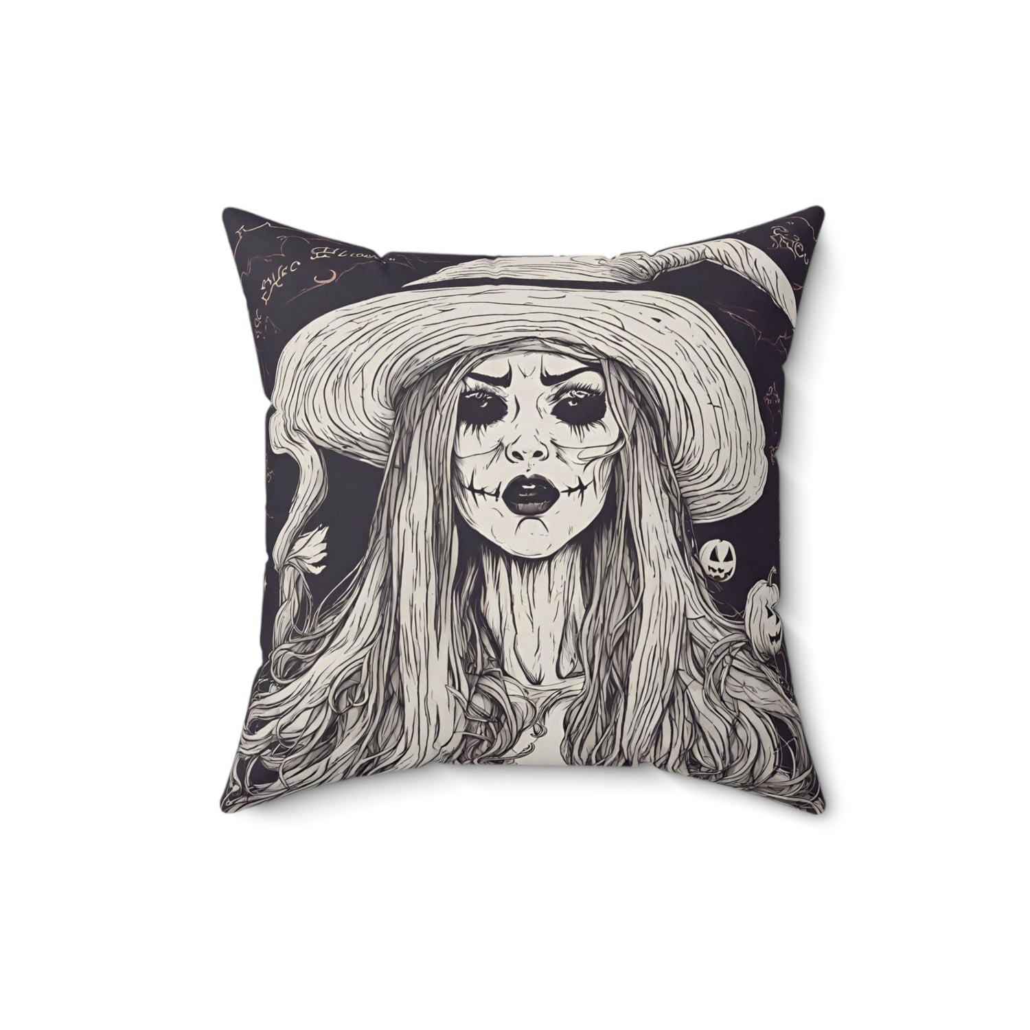 Witch Throw Pillow | Halloween Home Décor 16" × 16" Home Decor Petrova Designs