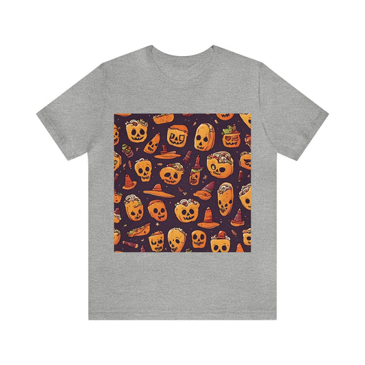 Halloween Tacos T-Shirt | Halloween Gift Ideas Athletic Heather T-Shirt Petrova Designs