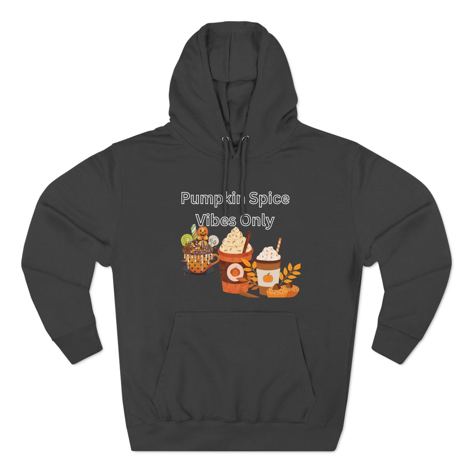 Charcoal Heather Hoodie Pumpkin Spice Hoodie | Fall Hoodie Petrova Designs