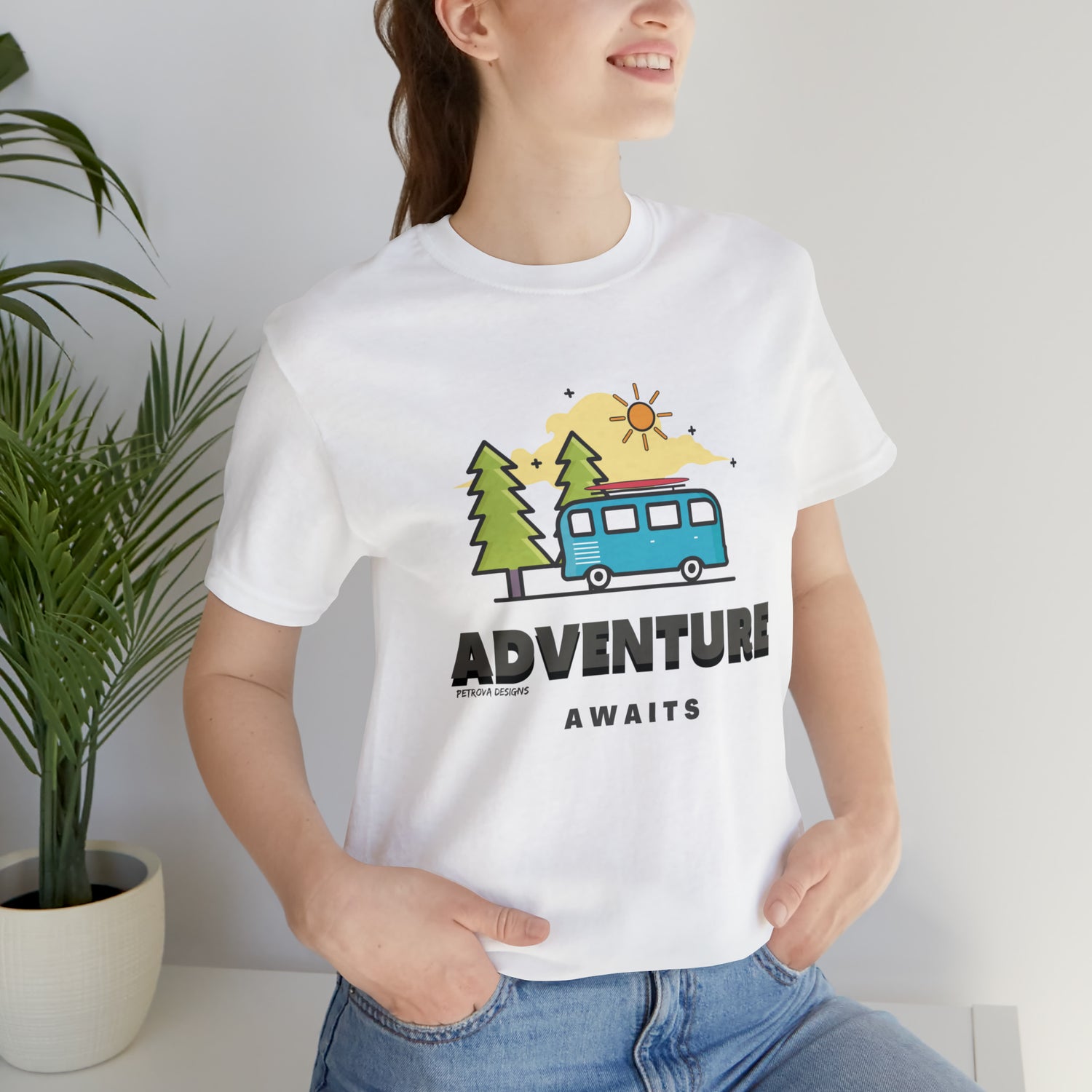 T-Shirt for Travelers | Traveler Tee Gift Idea | Adventurer White T-Shirt Petrova Designs