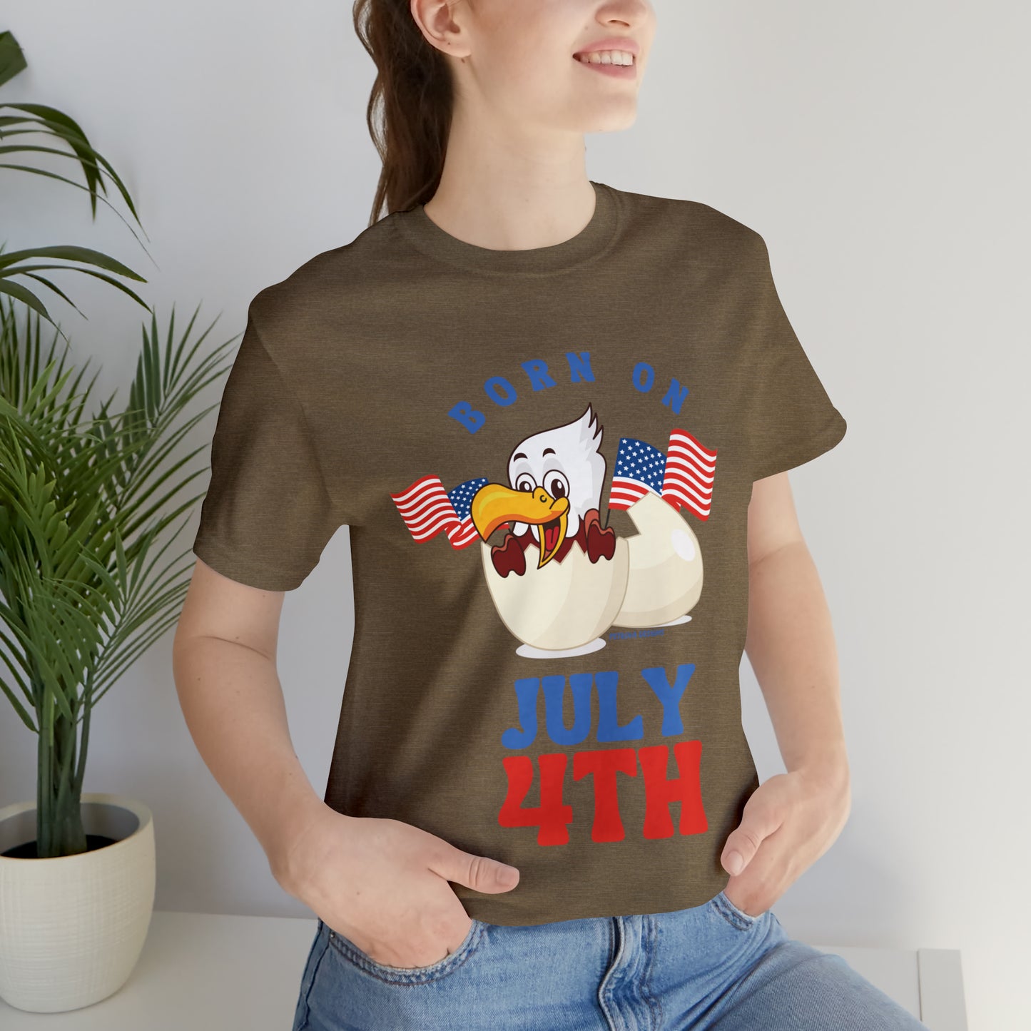 Heather Olive T-Shirt Tshirt Design Gift for Friend and Family Short Sleeved Shirt 4th of July Independence Day Petrova Designs