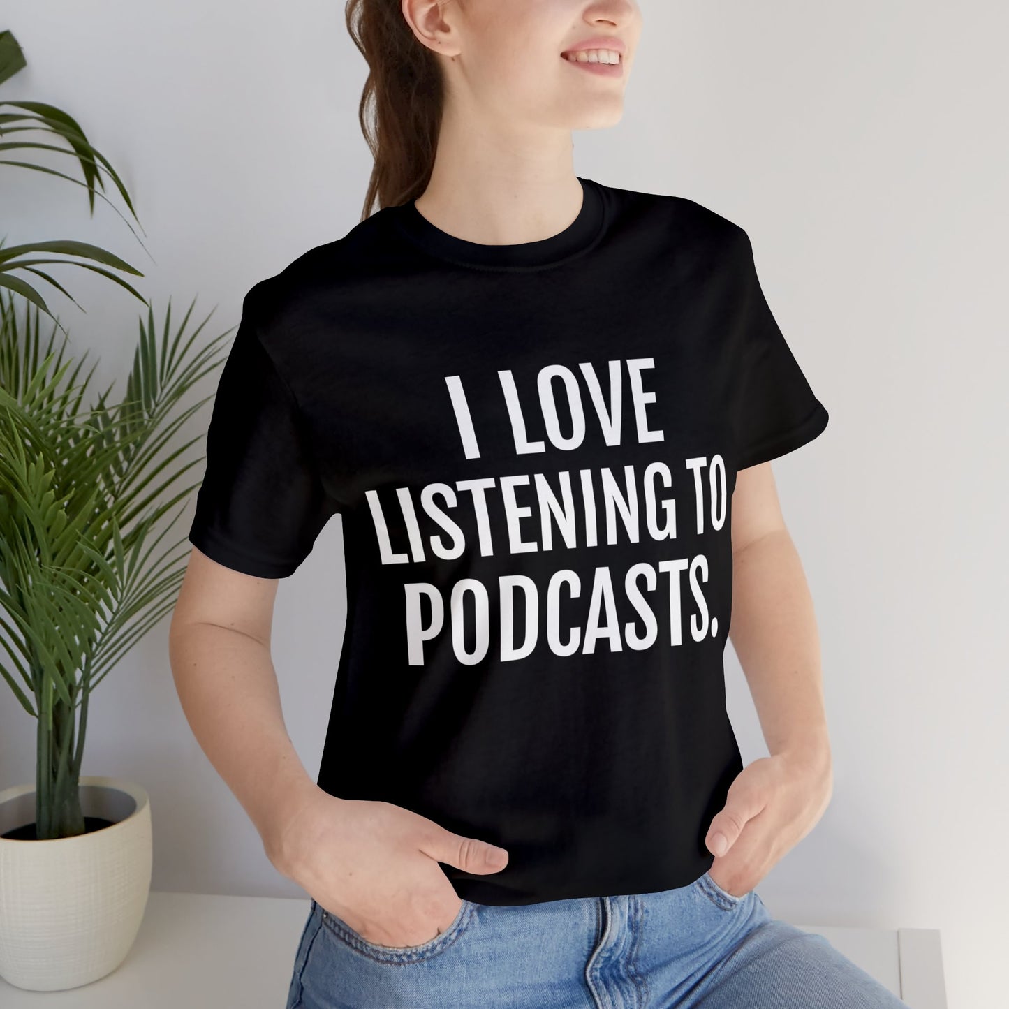 Podcasts T-shirt | For Podcasts Listeners Black T-Shirt Petrova Designs