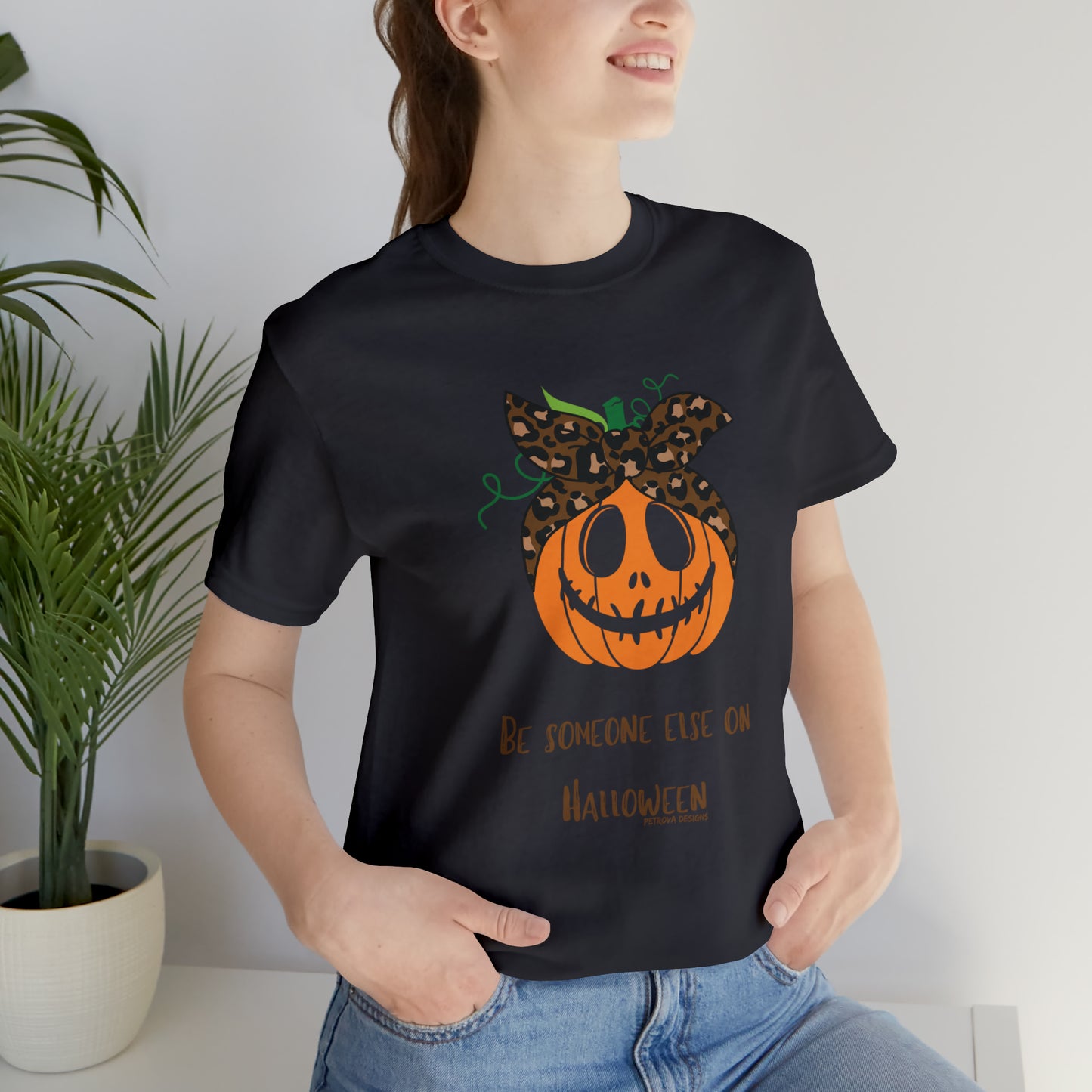 Halloween Pumpkin T-Shirt Dark Grey T-Shirt Petrova Designs