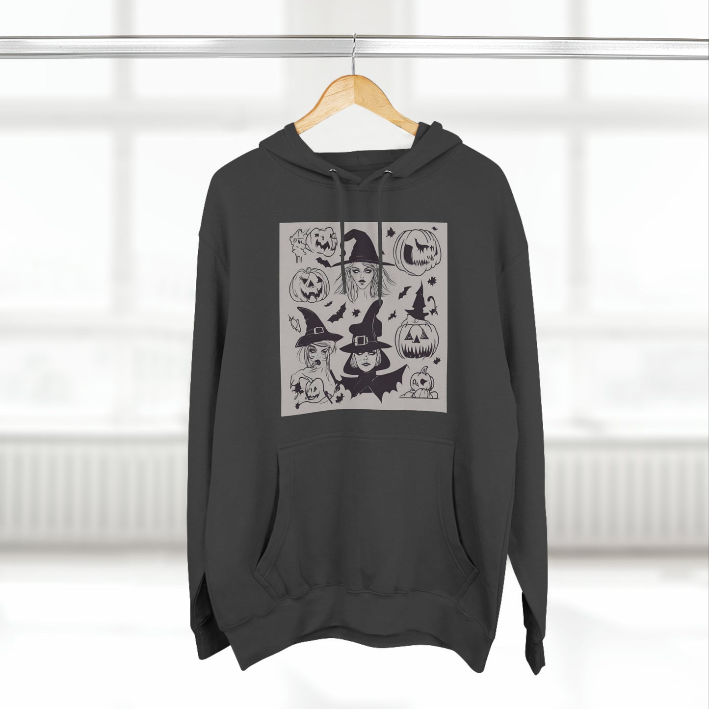 Halloween Witches Hoodie | Halloween Gift Ideas Charcoal Heather Hoodie Petrova Designs