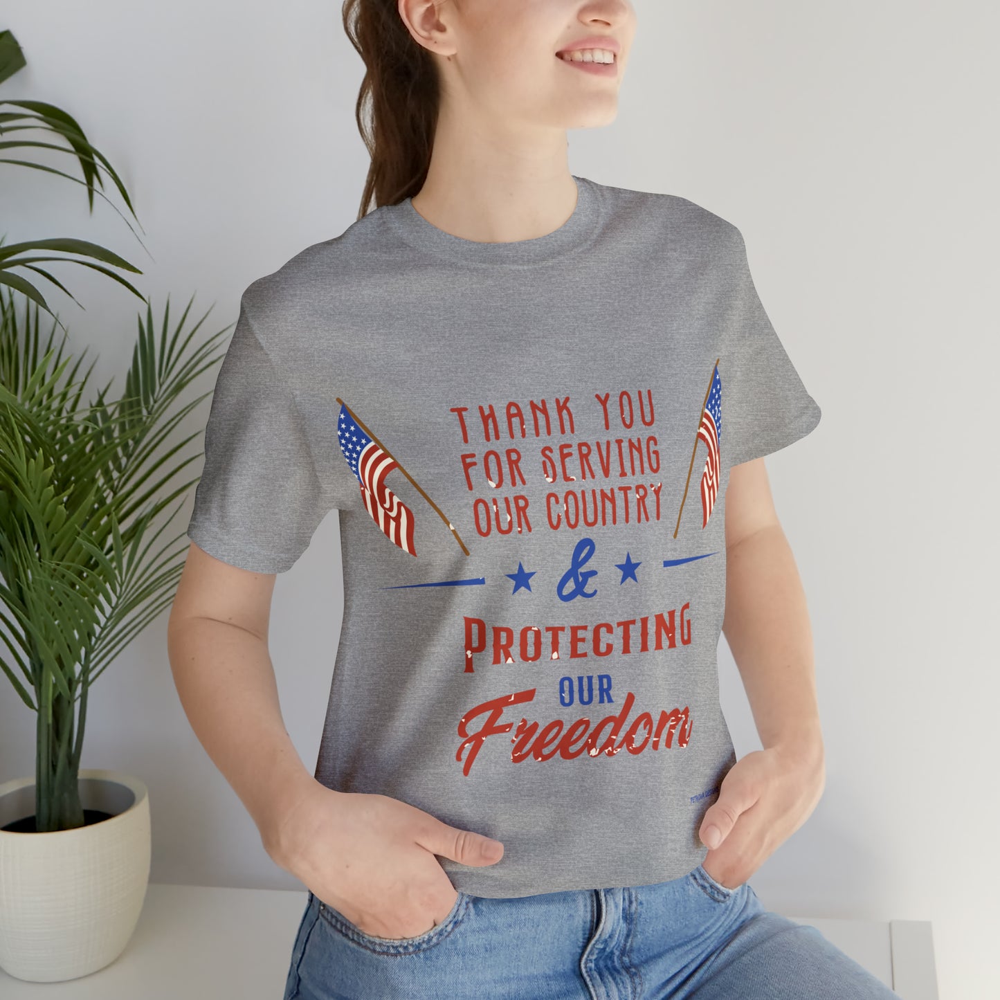 Athletic Heather T-Shirt Tshirt Design Gift for Friend and Family Short Sleeved Shirt Veterans Day Petrova Designs